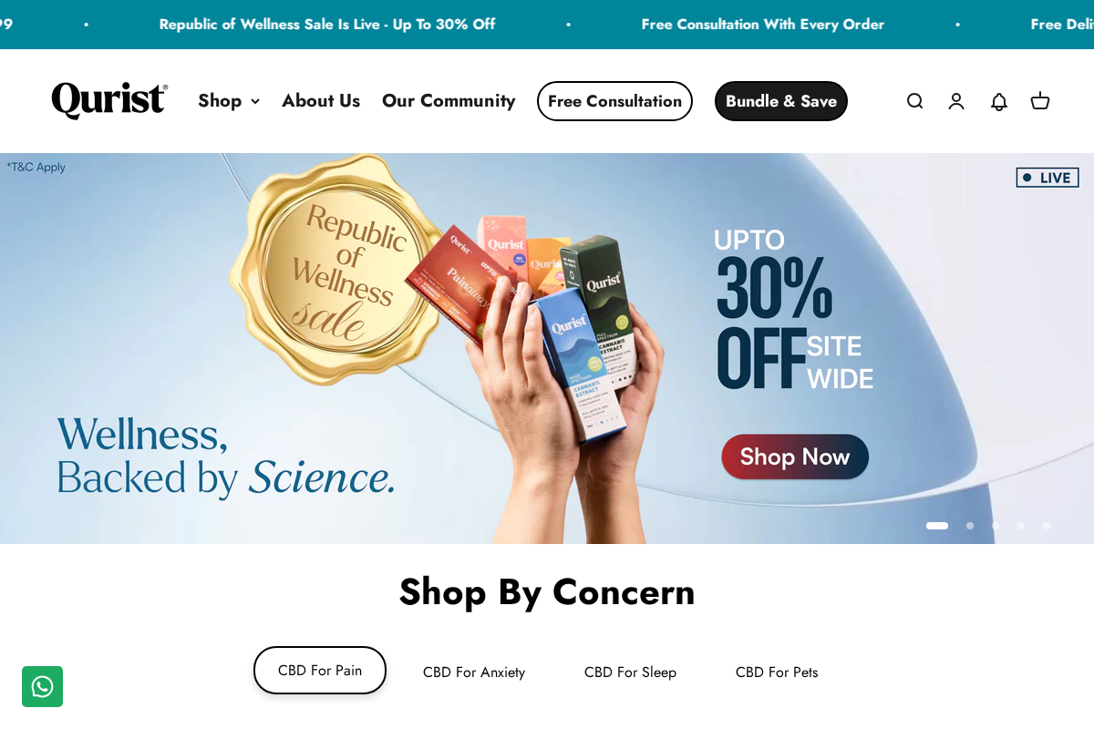 Qurist homepage screenshot