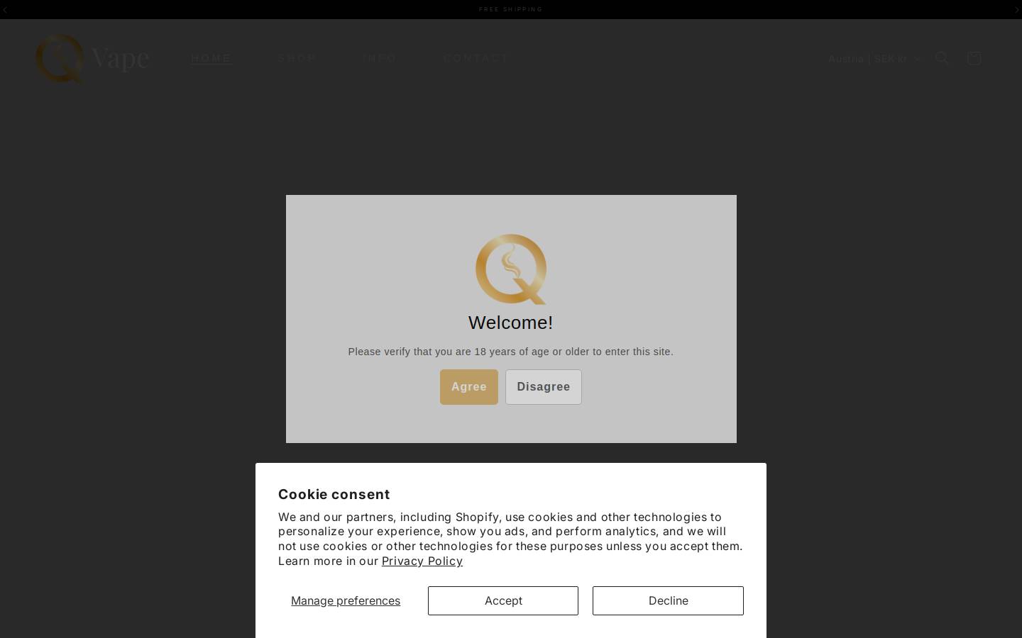 qvape.eu homepage screenshot
