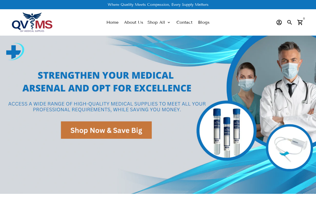 qvmedicalsupplies.com homepage screenshot