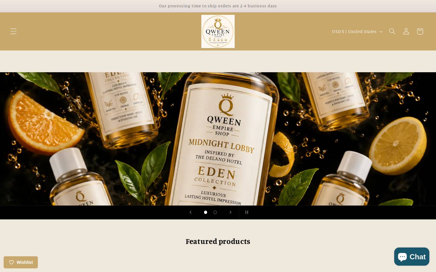 qweenempireshop.com homepage screenshot