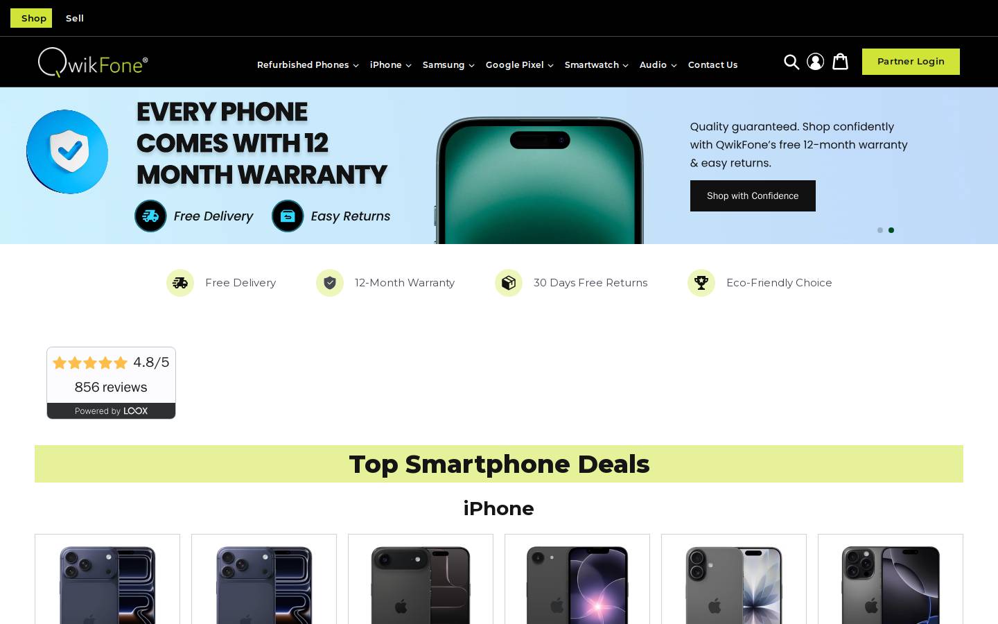 QwikFone homepage screenshot