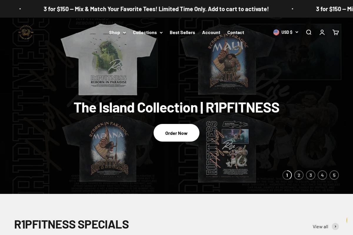 r1pfitness.com homepage screenshot