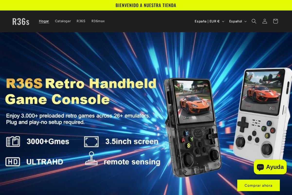 r36s.es homepage screenshot