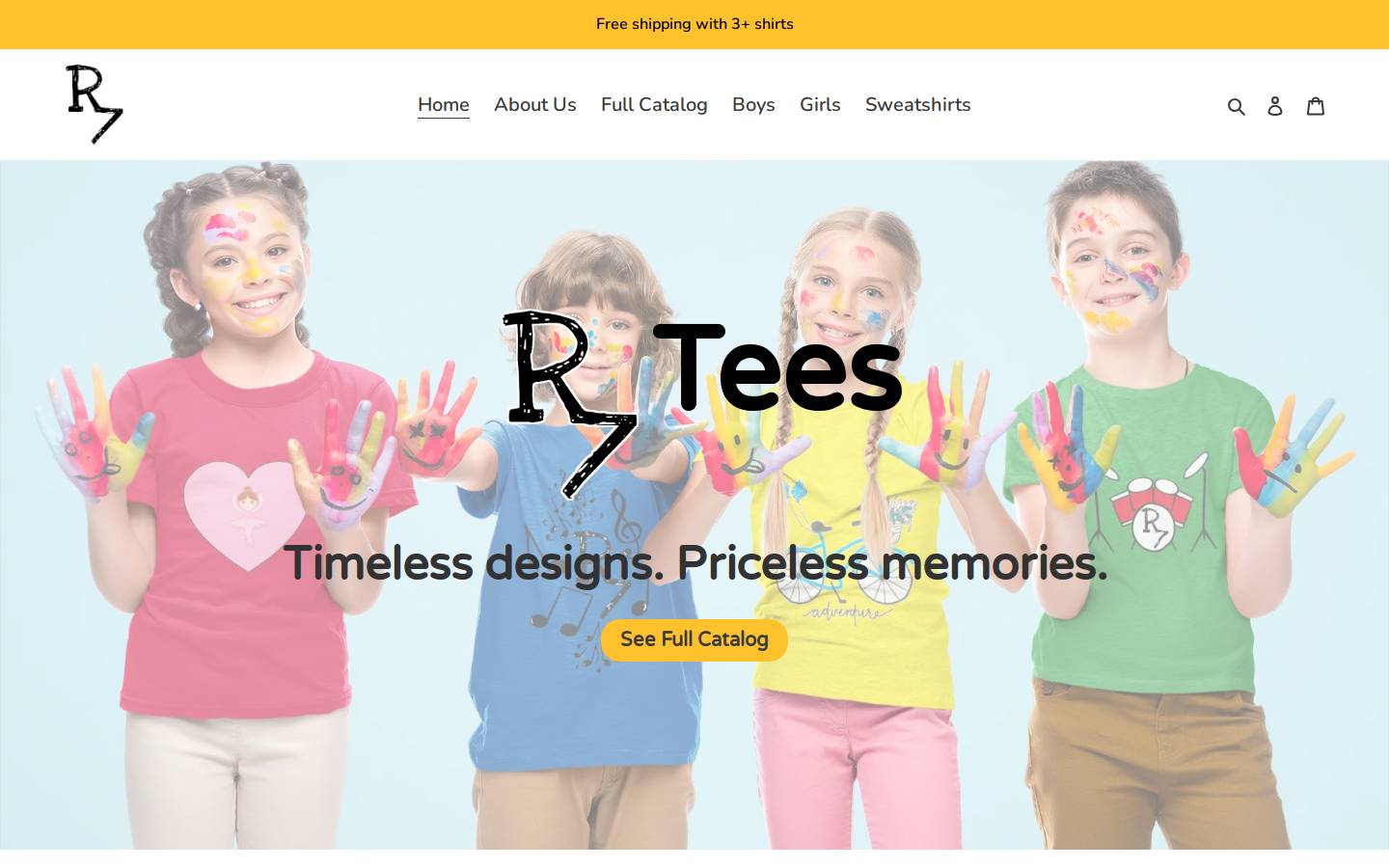 r7tees.com homepage screenshot