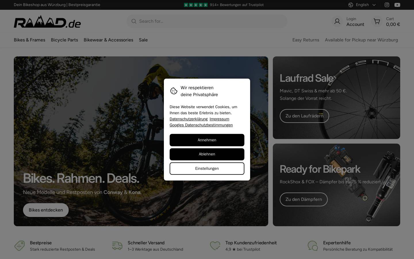 raaad.com homepage screenshot