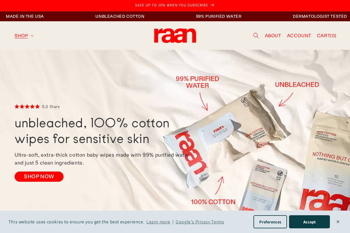 raan.com homepage screenshot