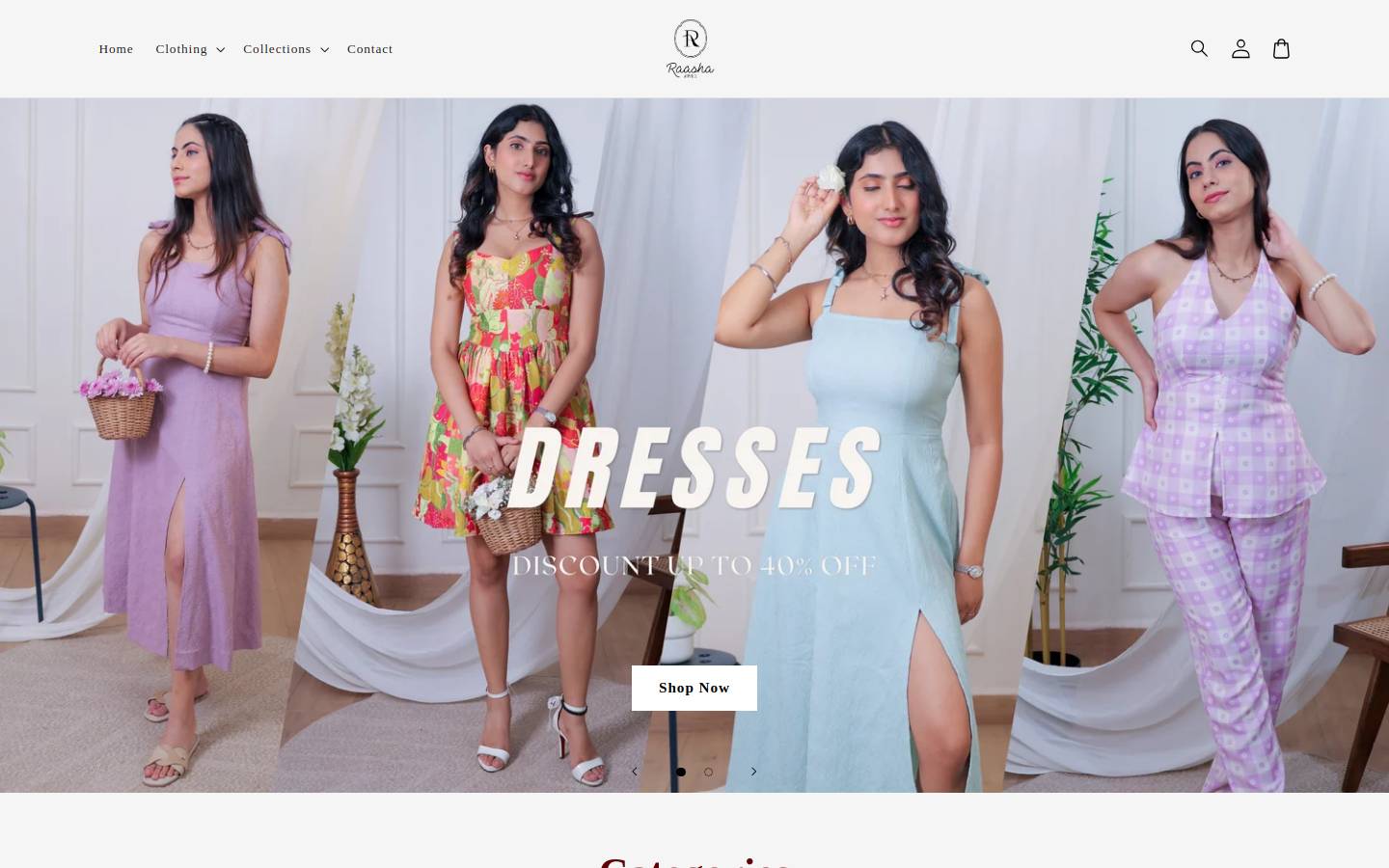 raashaapparel.com homepage screenshot