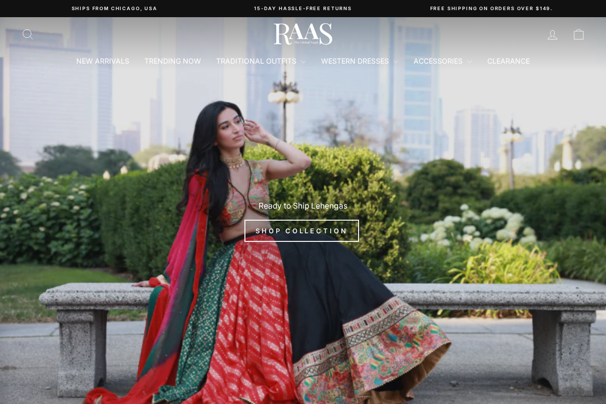 RAAS THE GLOBAL NAARI homepage screenshot