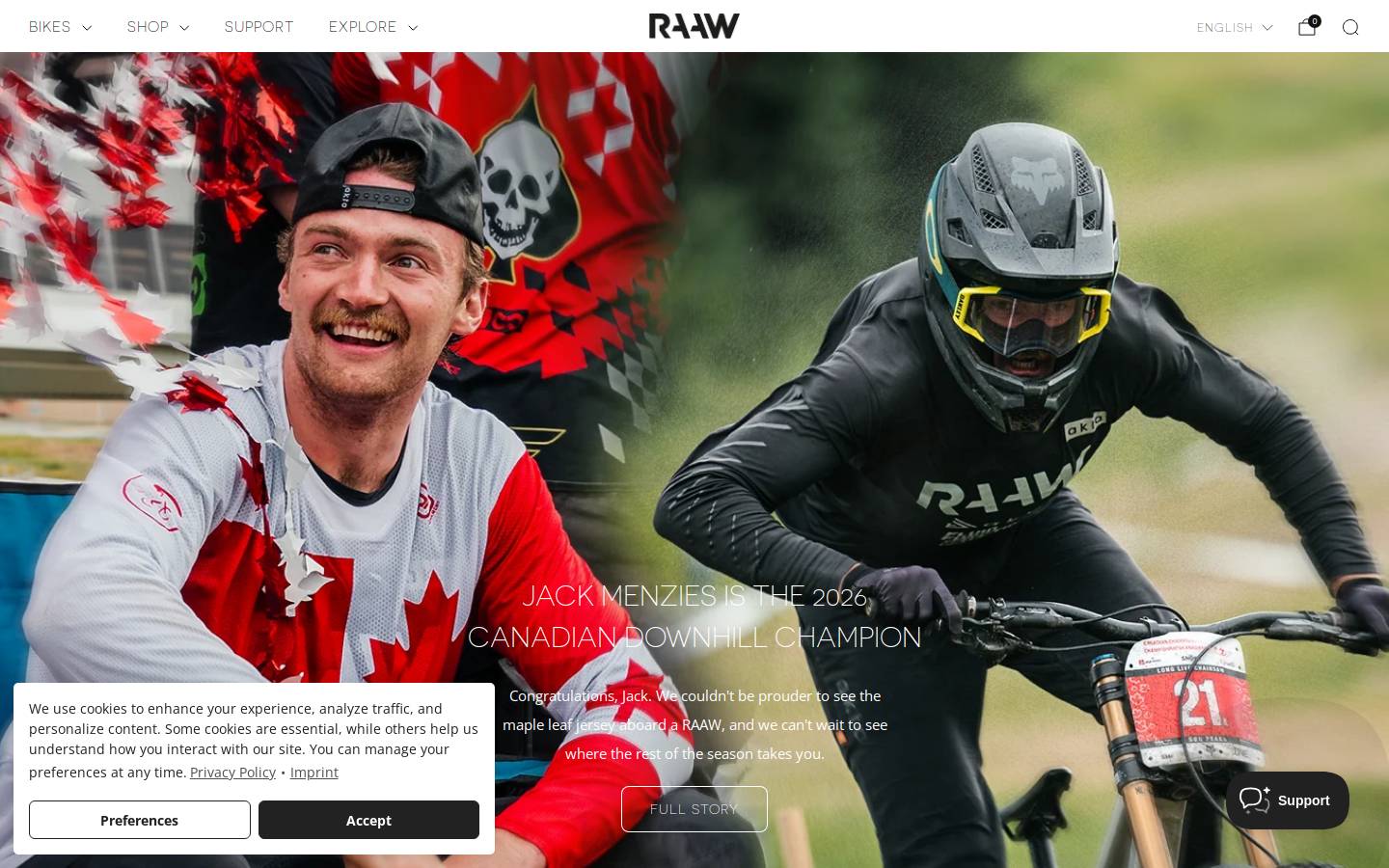 raawmtb.com homepage screenshot