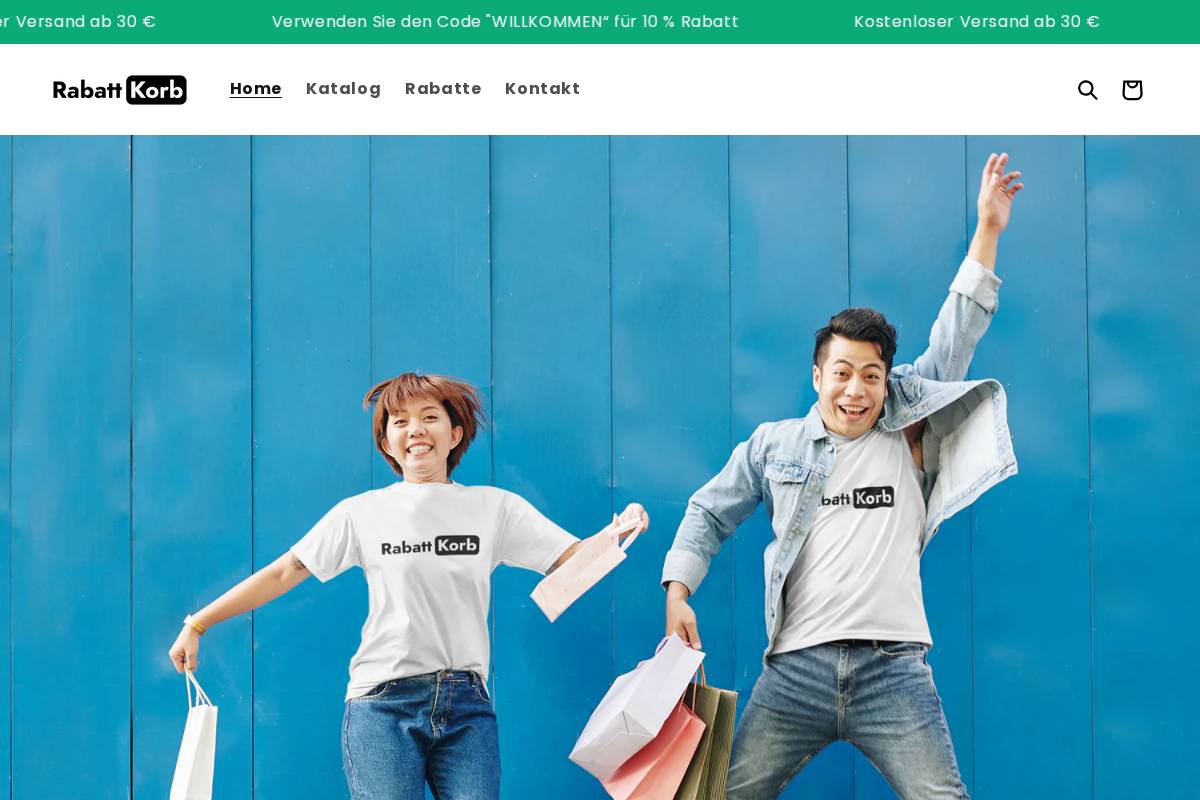 Rabattkorb homepage screenshot