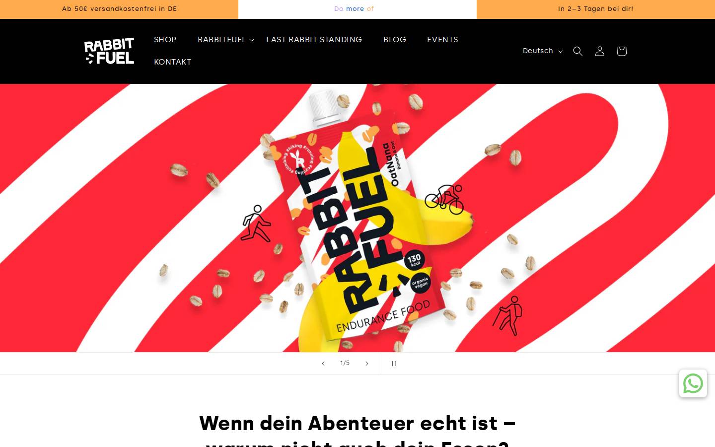 rabbitfuel.de homepage screenshot