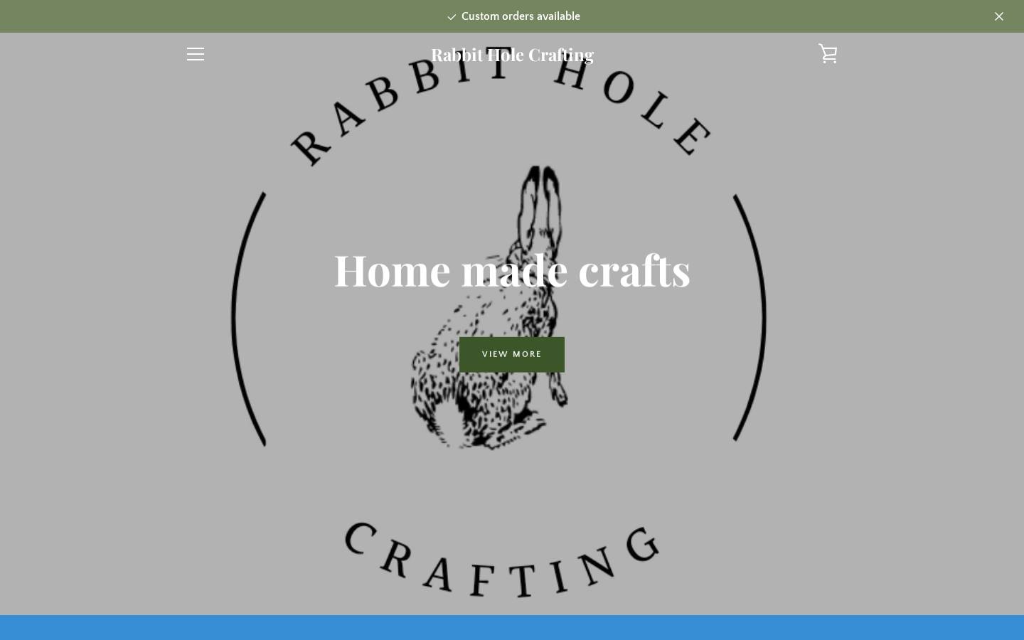 rabbitholecrafting.com homepage screenshot