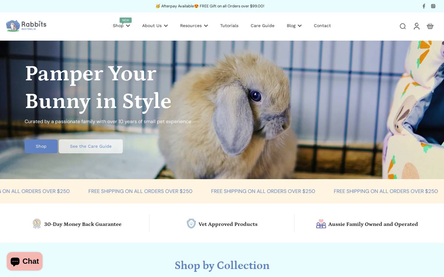 rabbitsaustralia.com.au homepage screenshot