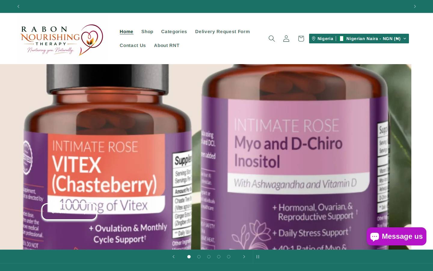 rabonnourishingtherapy.com homepage screenshot