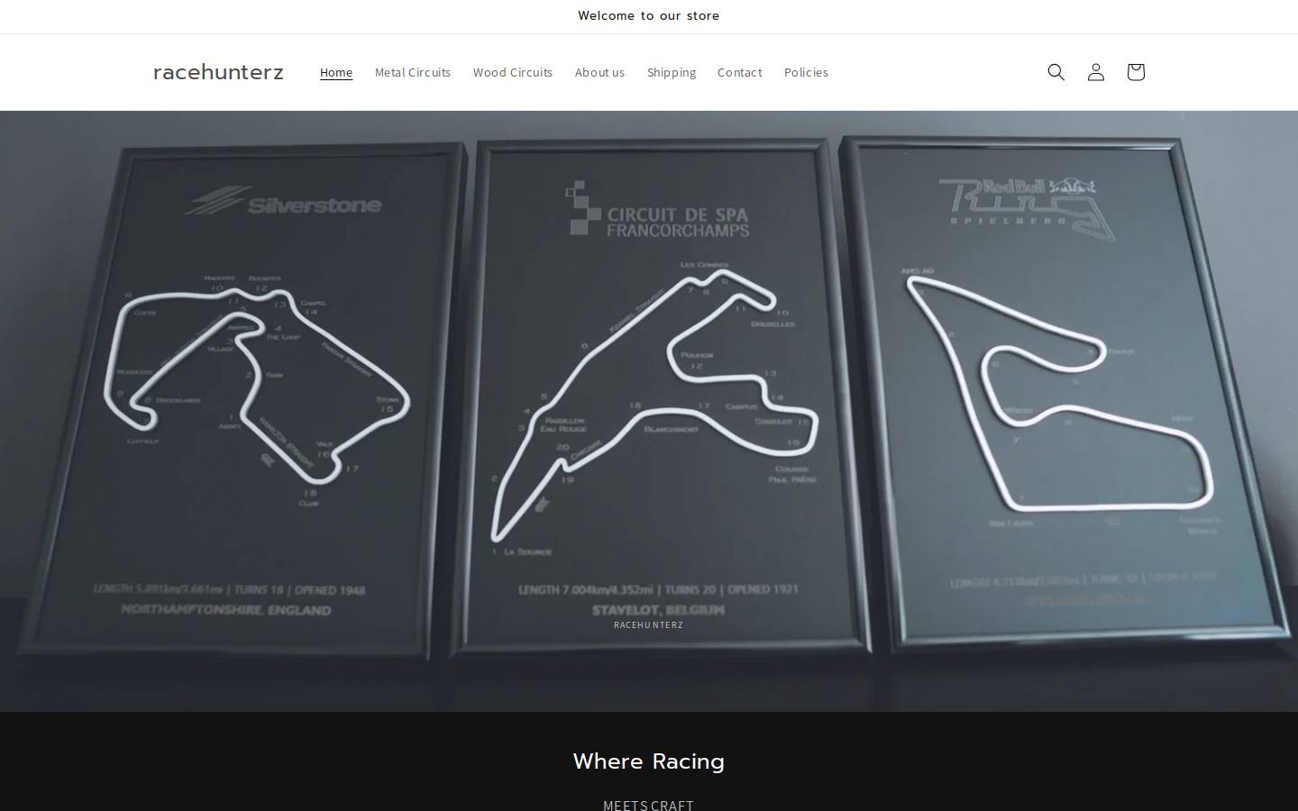 racehunterz.com homepage screenshot