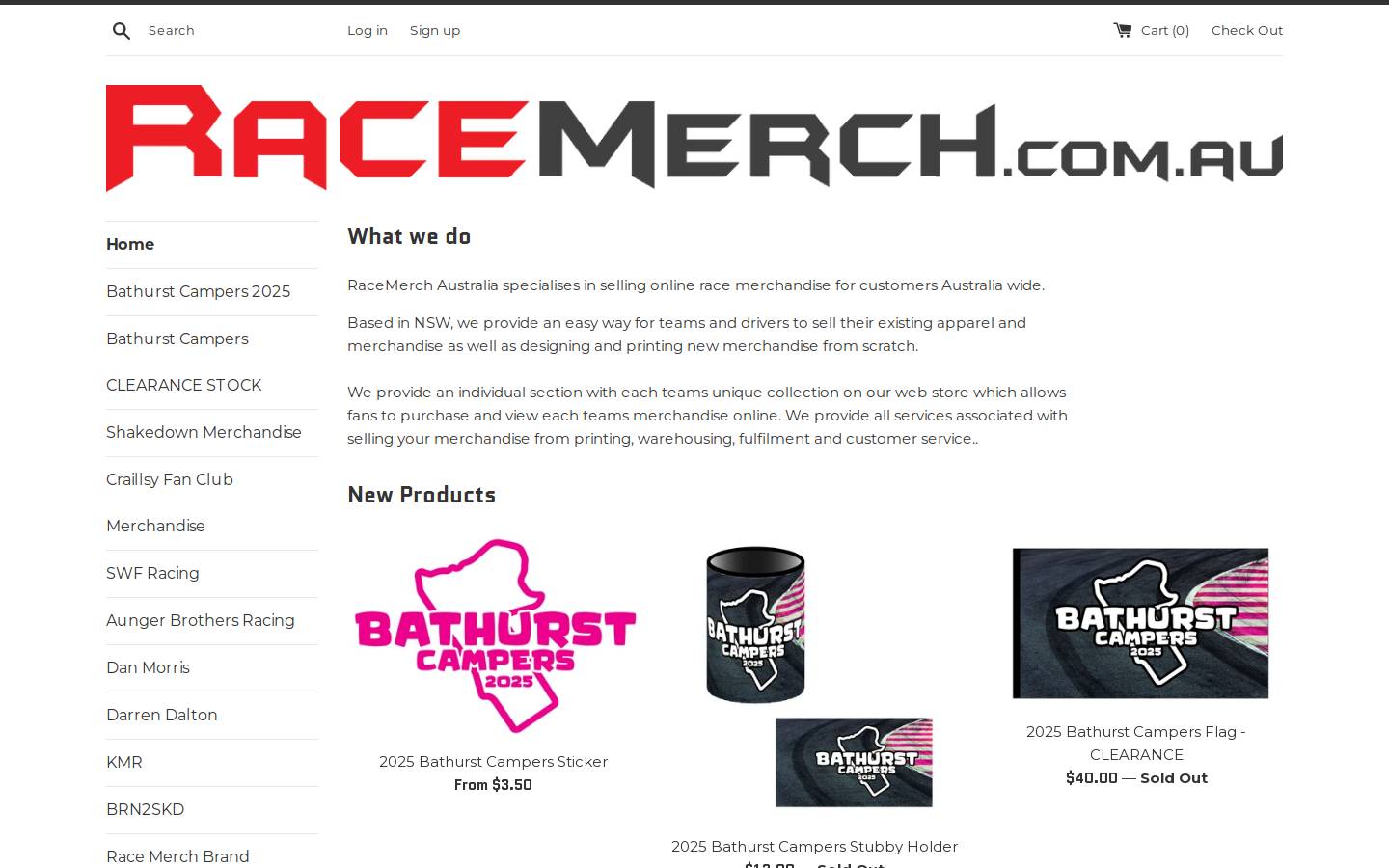 racemerch.com.au homepage screenshot