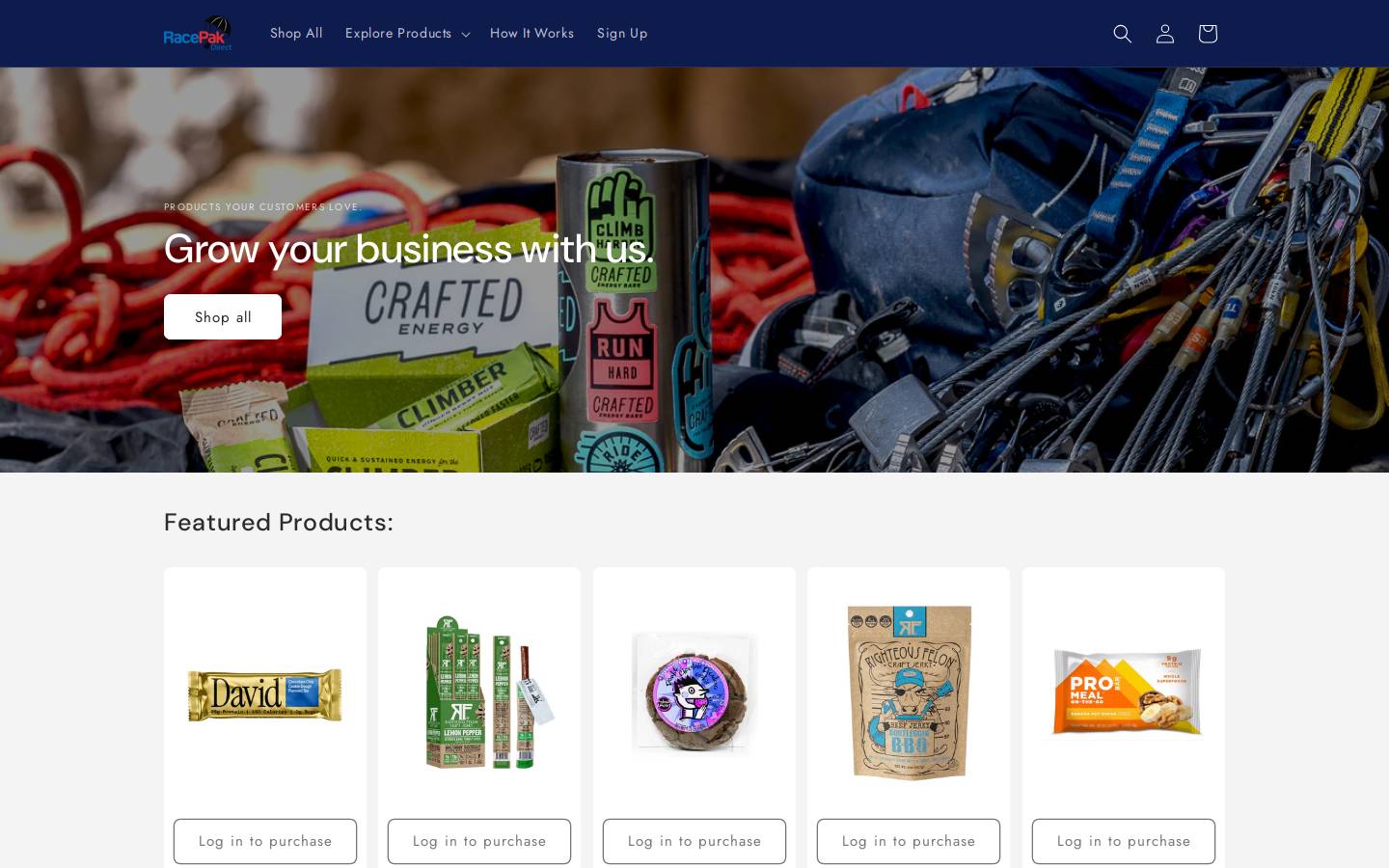 racepackdirect.com homepage screenshot