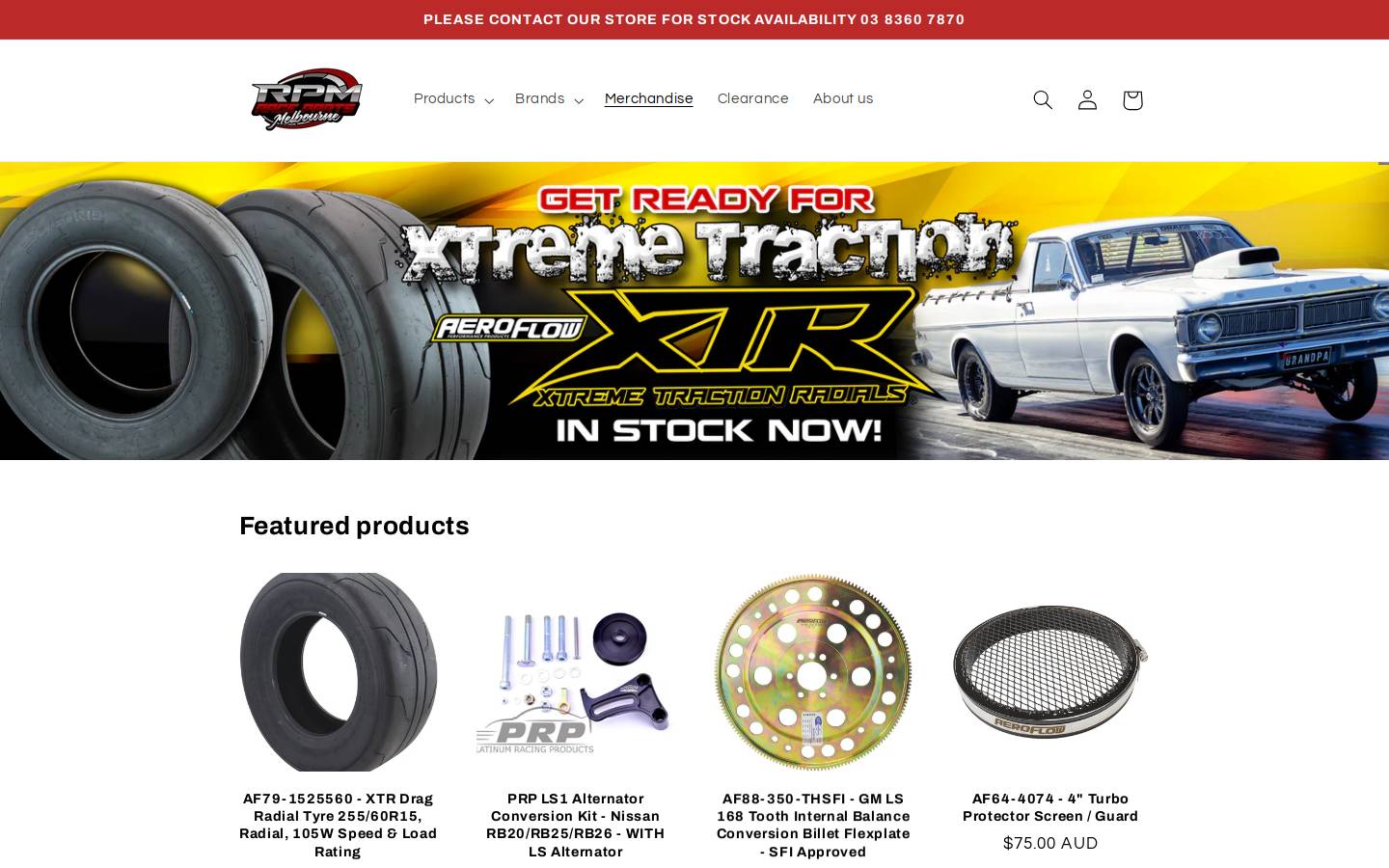 racepartsmelbourne.com.au homepage screenshot