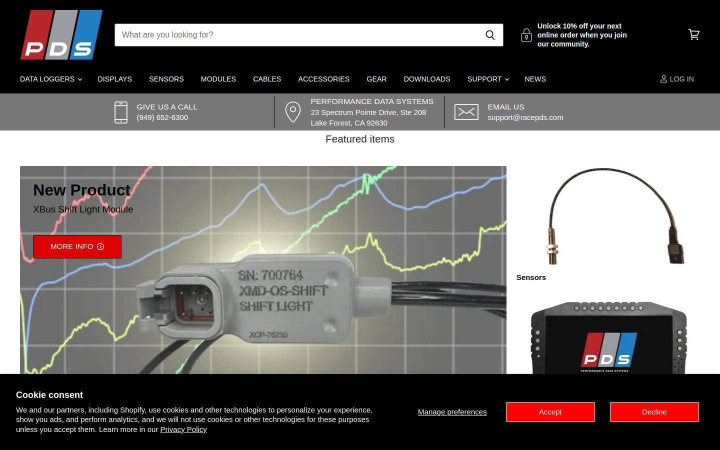 racepds.com homepage screenshot
