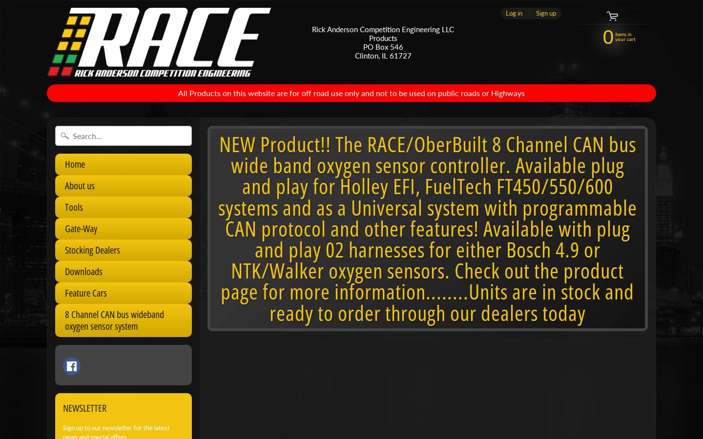 raceproductsusa.com homepage screenshot