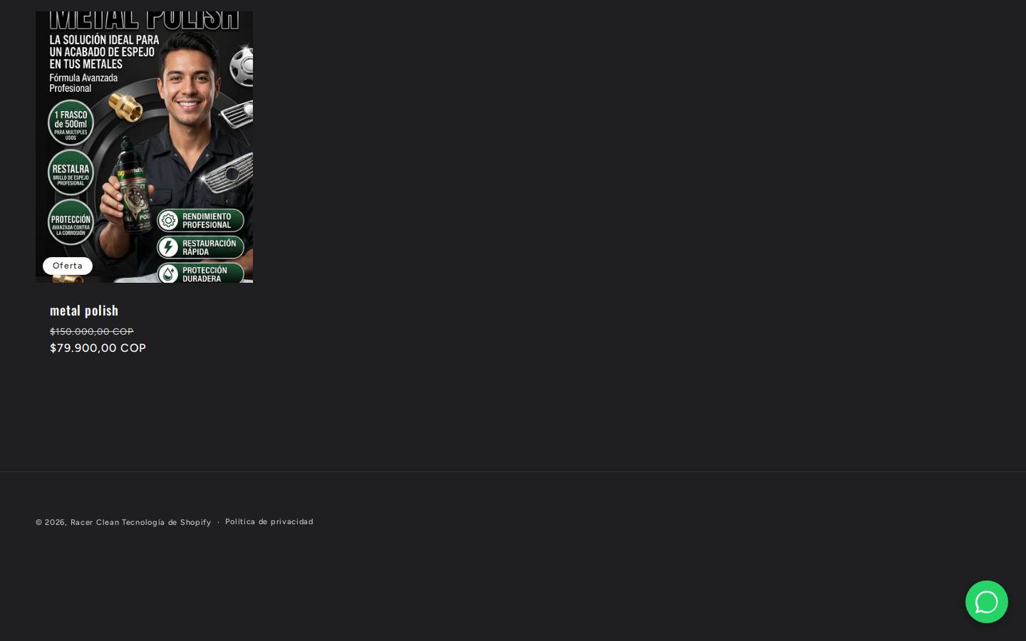 racerclean.com homepage screenshot