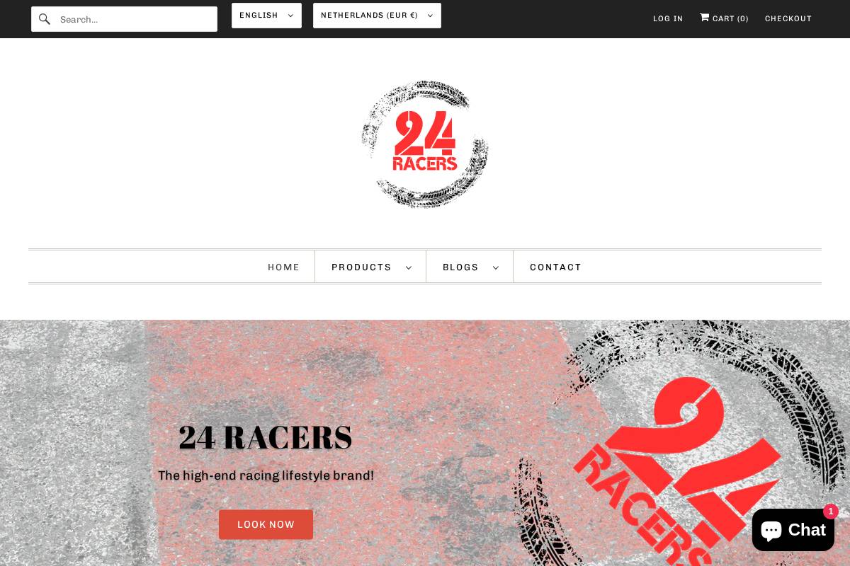 racers24.com homepage screenshot