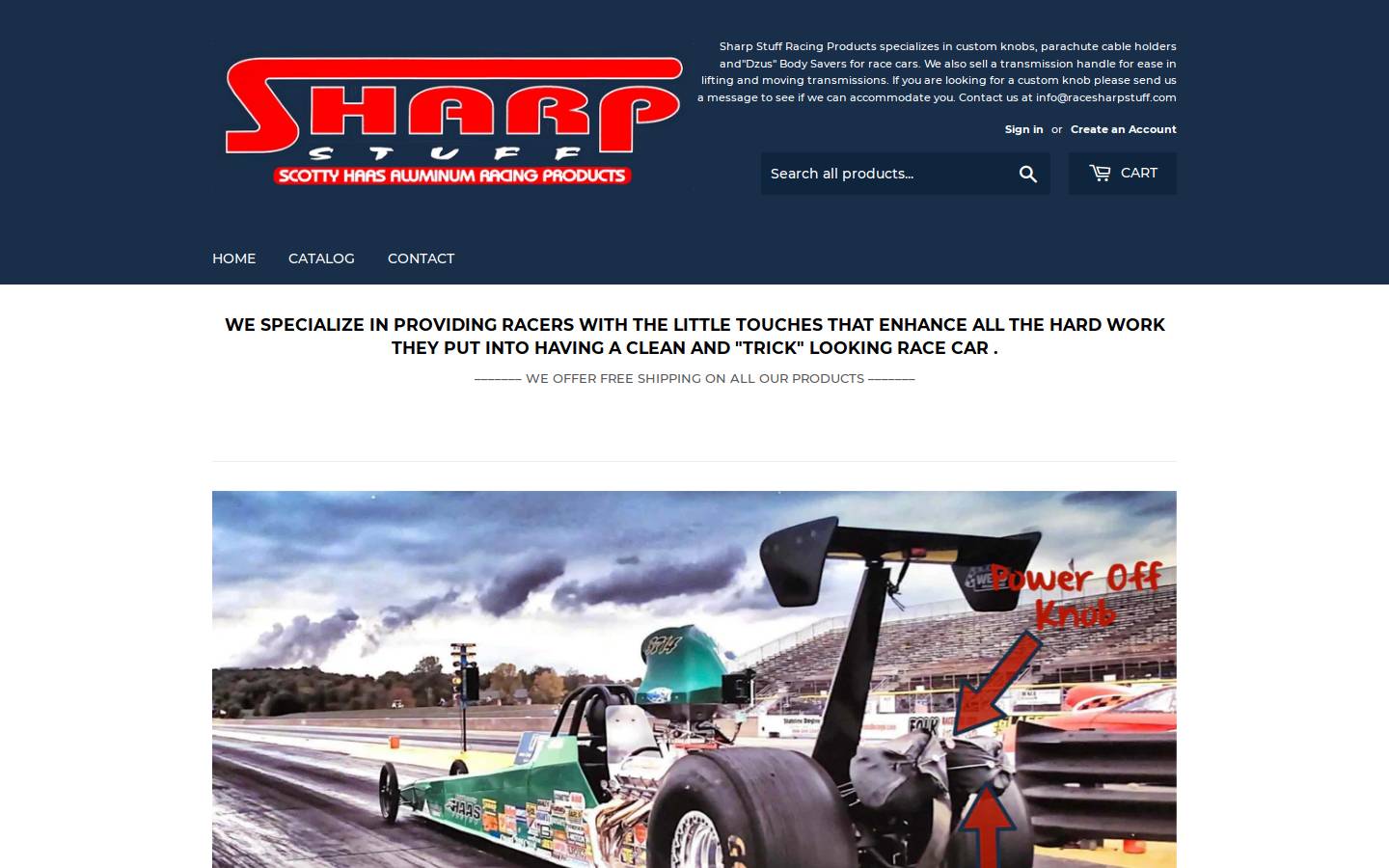 racesharpstuff.com homepage screenshot