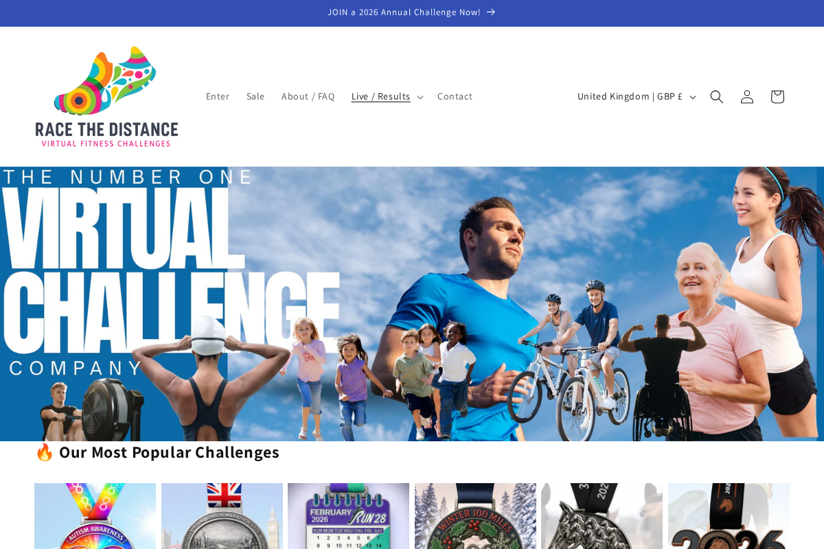 Race The Distance homepage screenshot