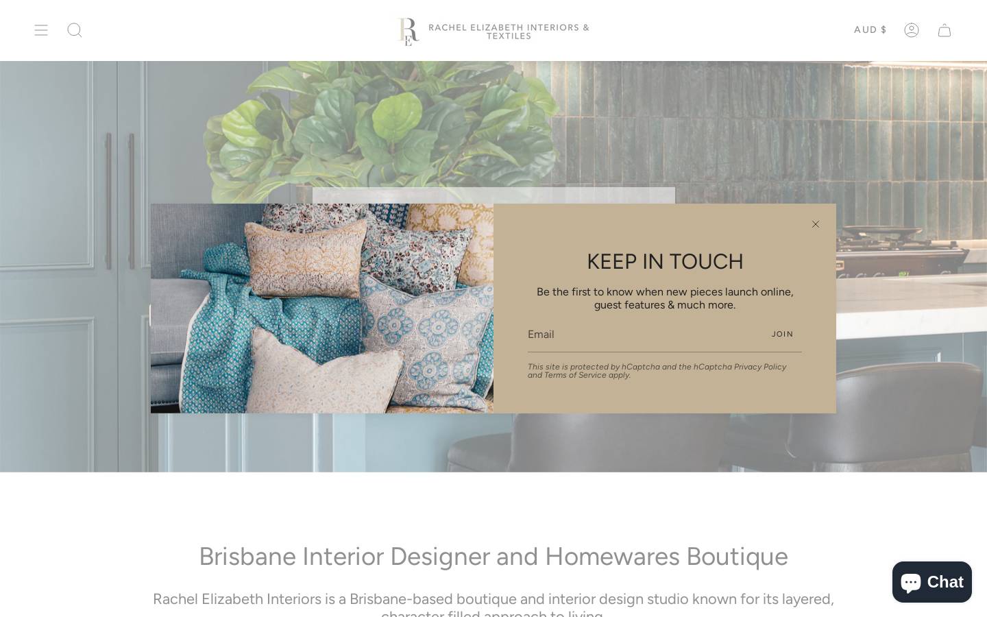 rachelelizabethinteriors.com homepage screenshot