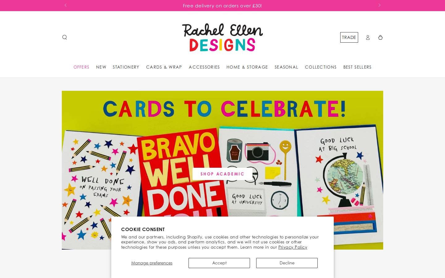 Rachel Ellen Designs homepage screenshot