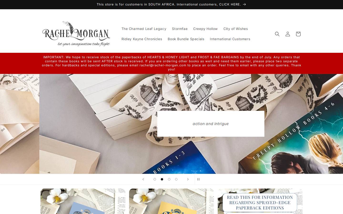 rachelmorganbooks.com homepage screenshot