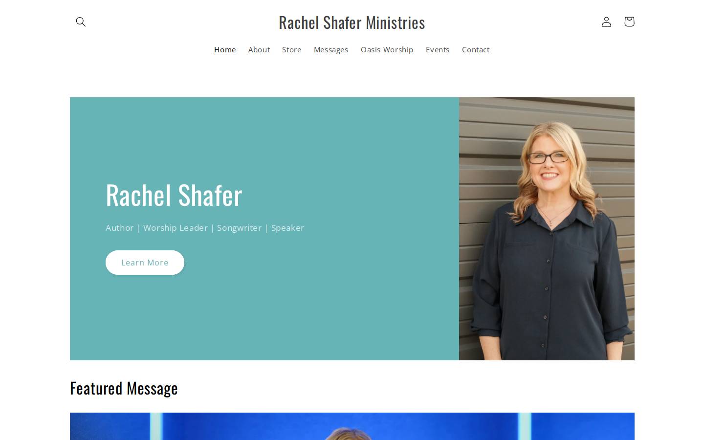 rachelshafer.com homepage screenshot