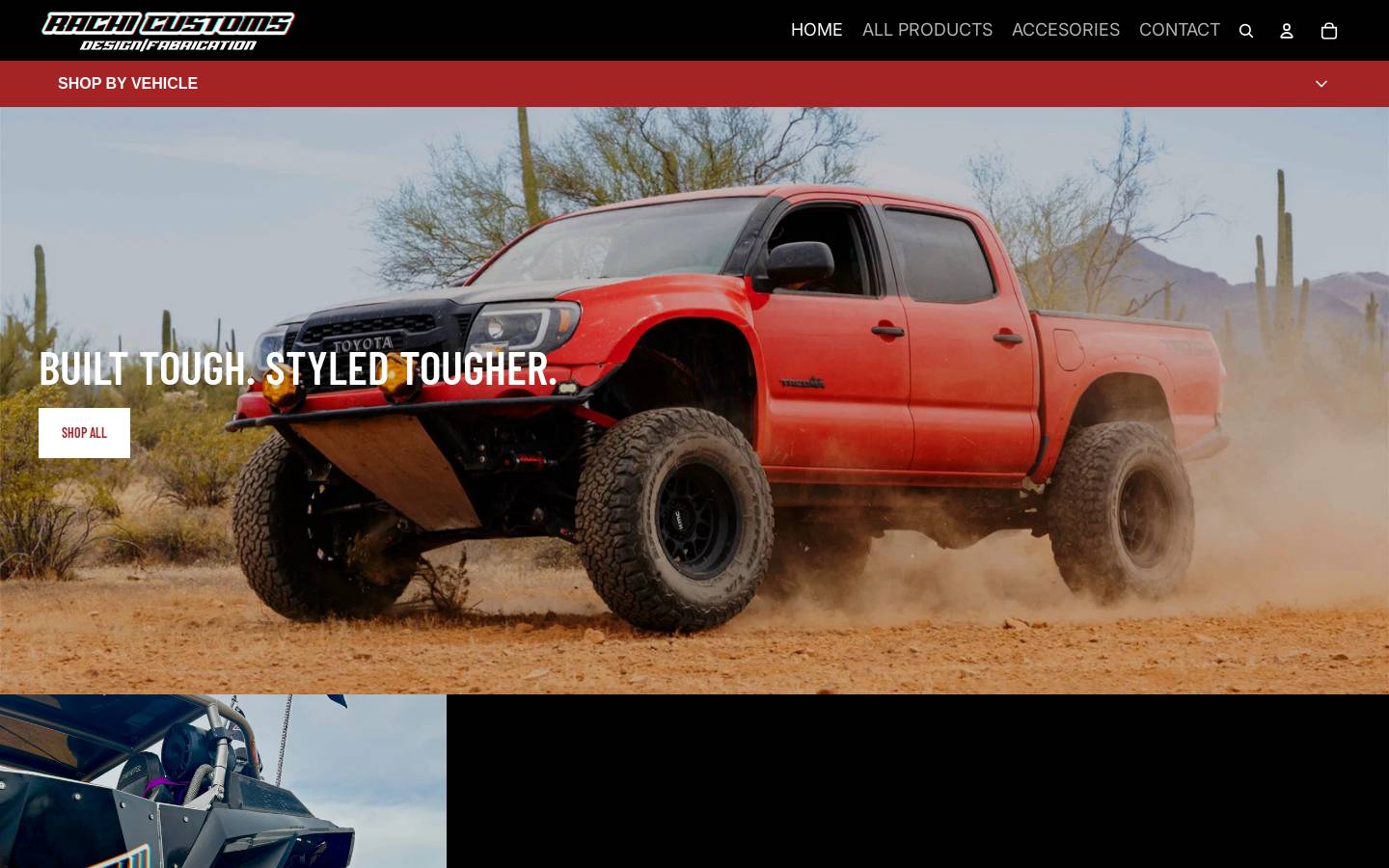 rachicustoms.com homepage screenshot