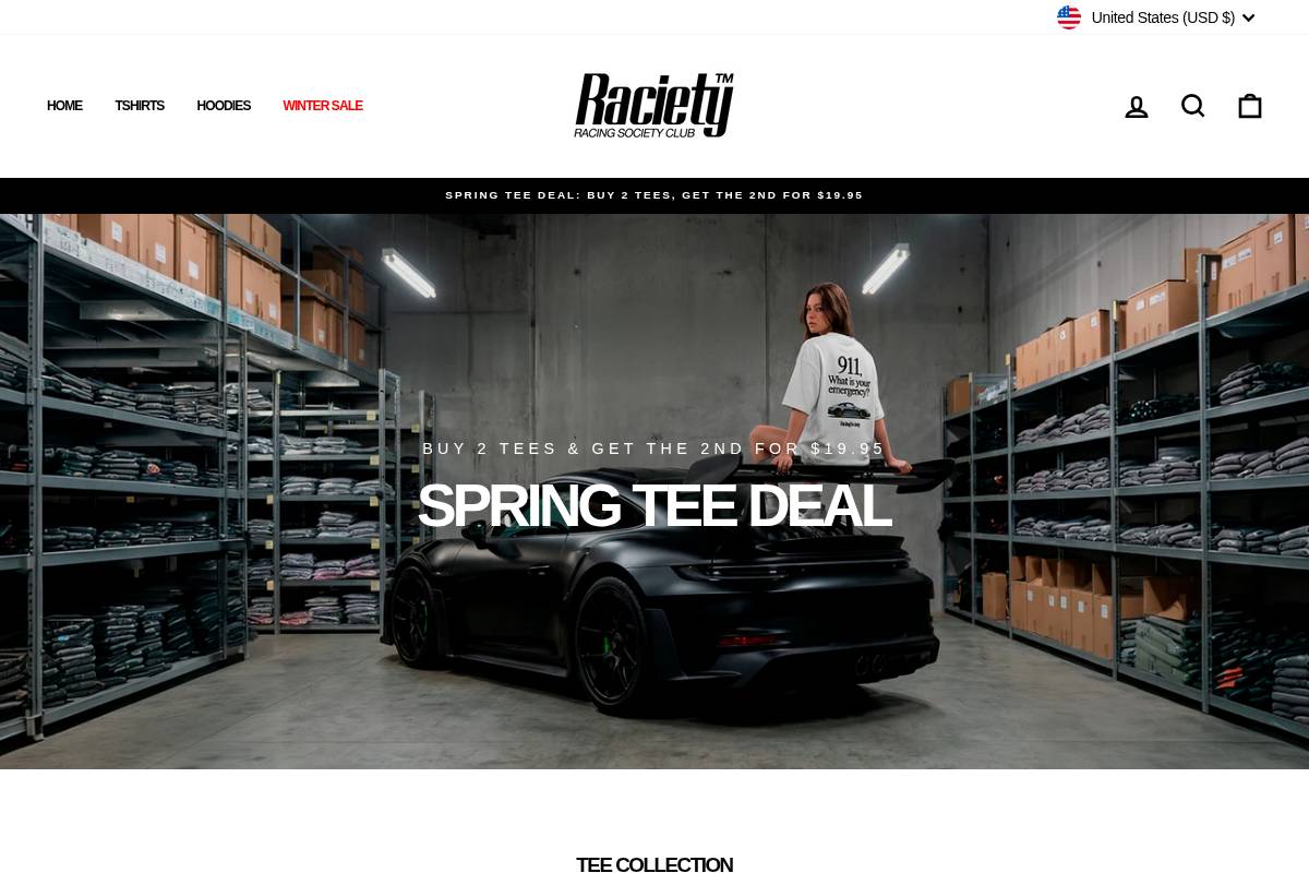 Racietyclub homepage screenshot