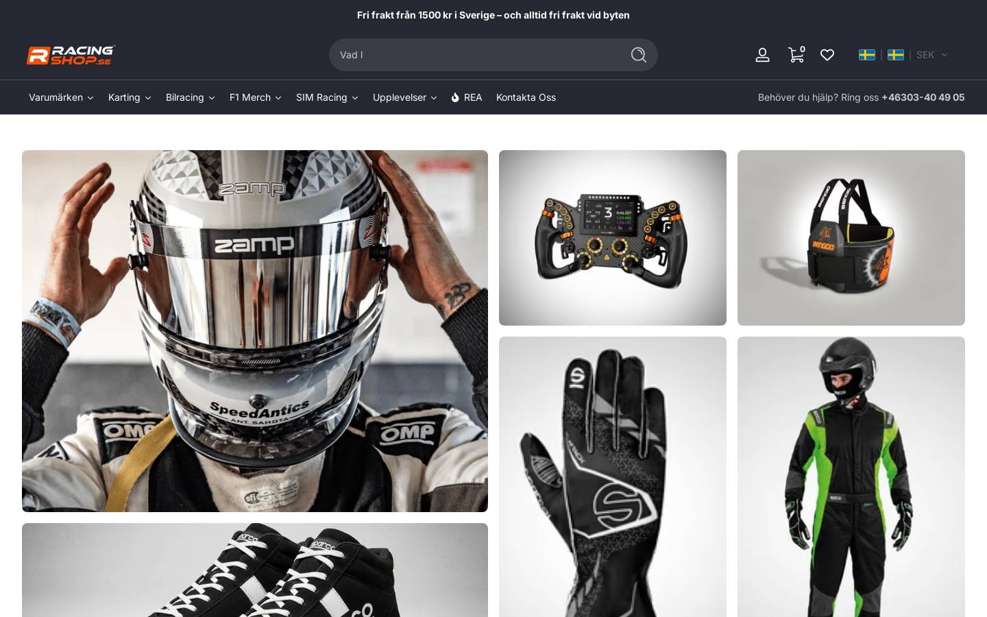 racingshop.se homepage screenshot