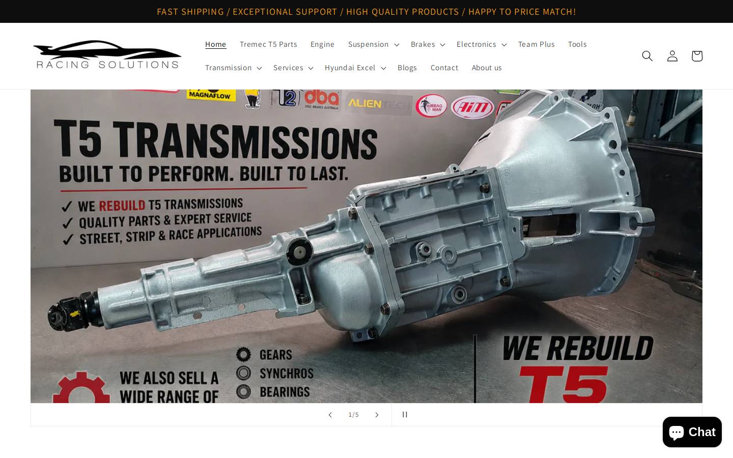 racingsolutions.com.au homepage screenshot