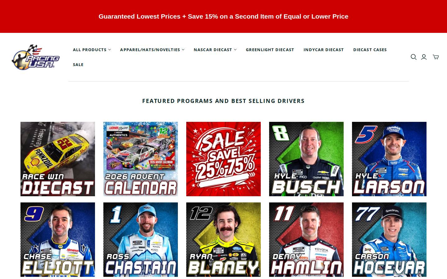 RacingUSA.com homepage screenshot