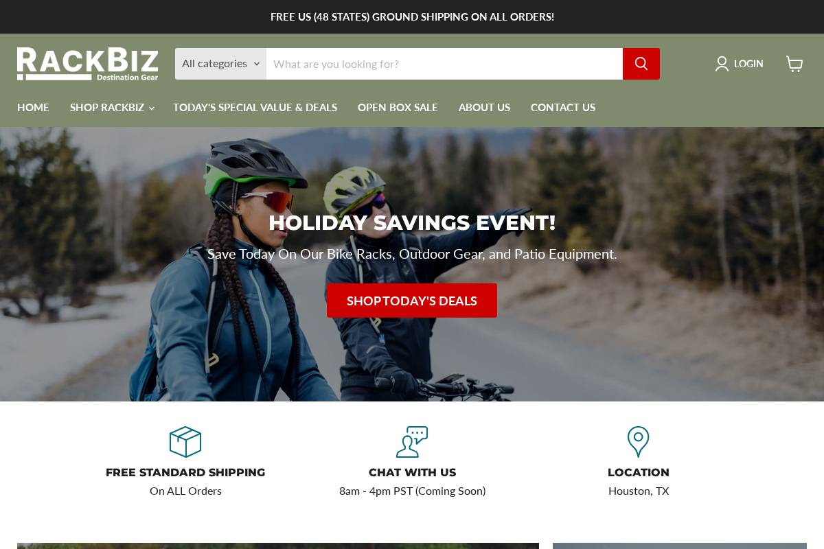rackbiz.com homepage screenshot