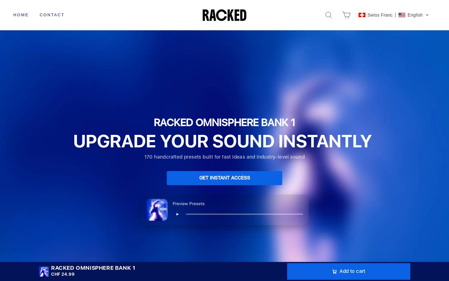 rackedsounds.com homepage screenshot