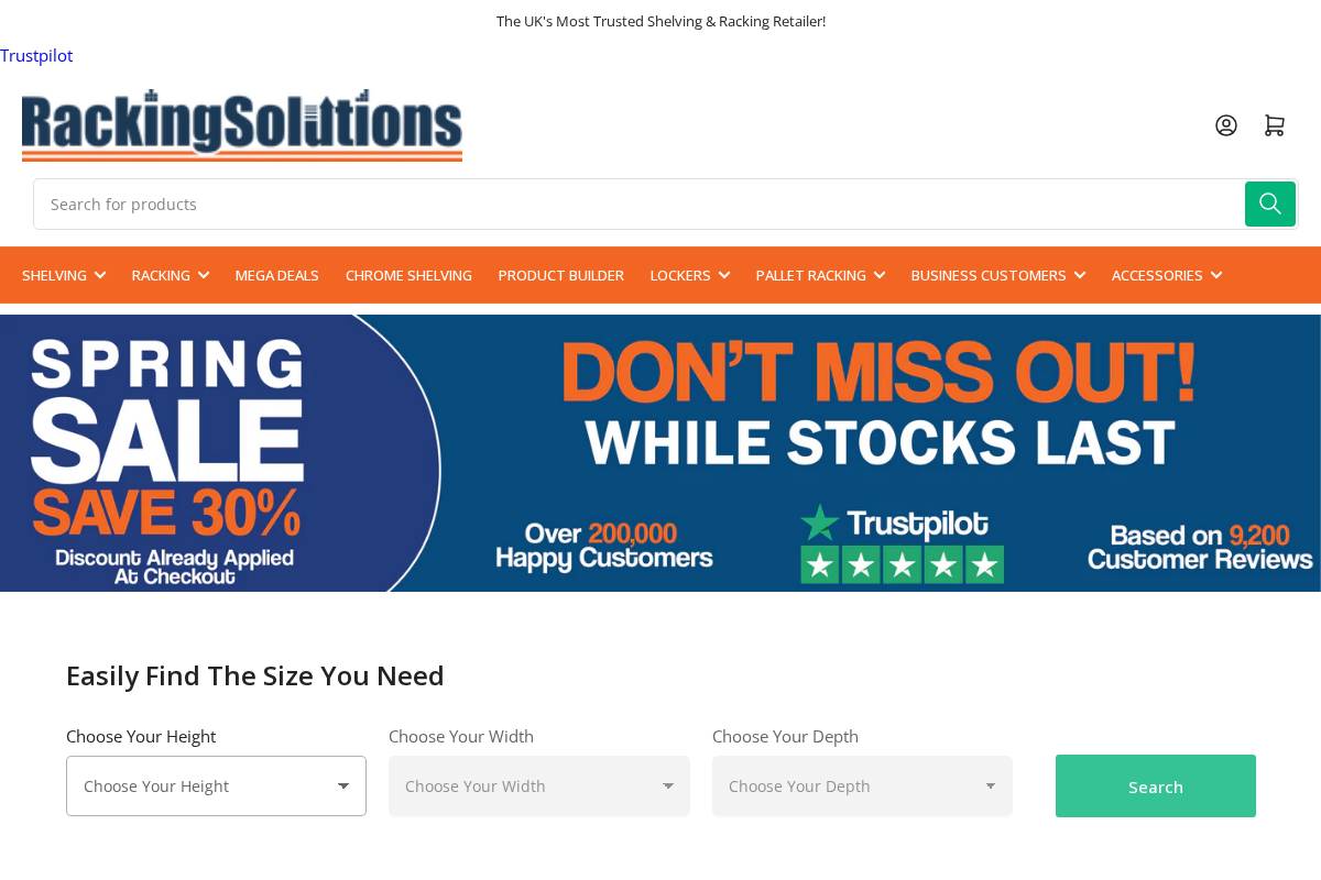 Racking Solutions homepage screenshot