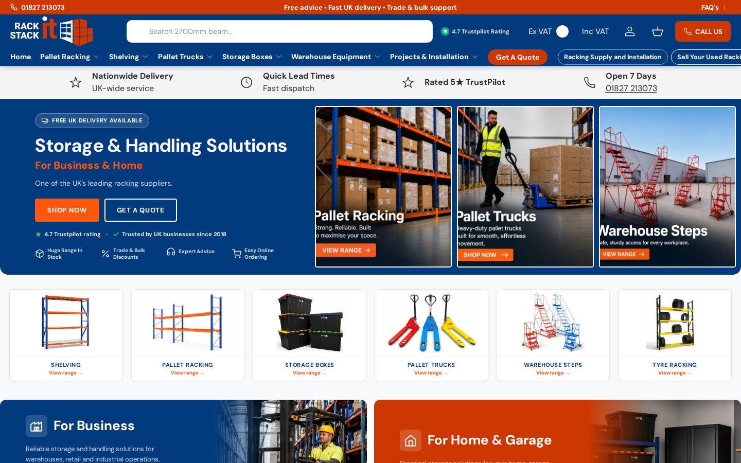 Rack It Stack It homepage screenshot