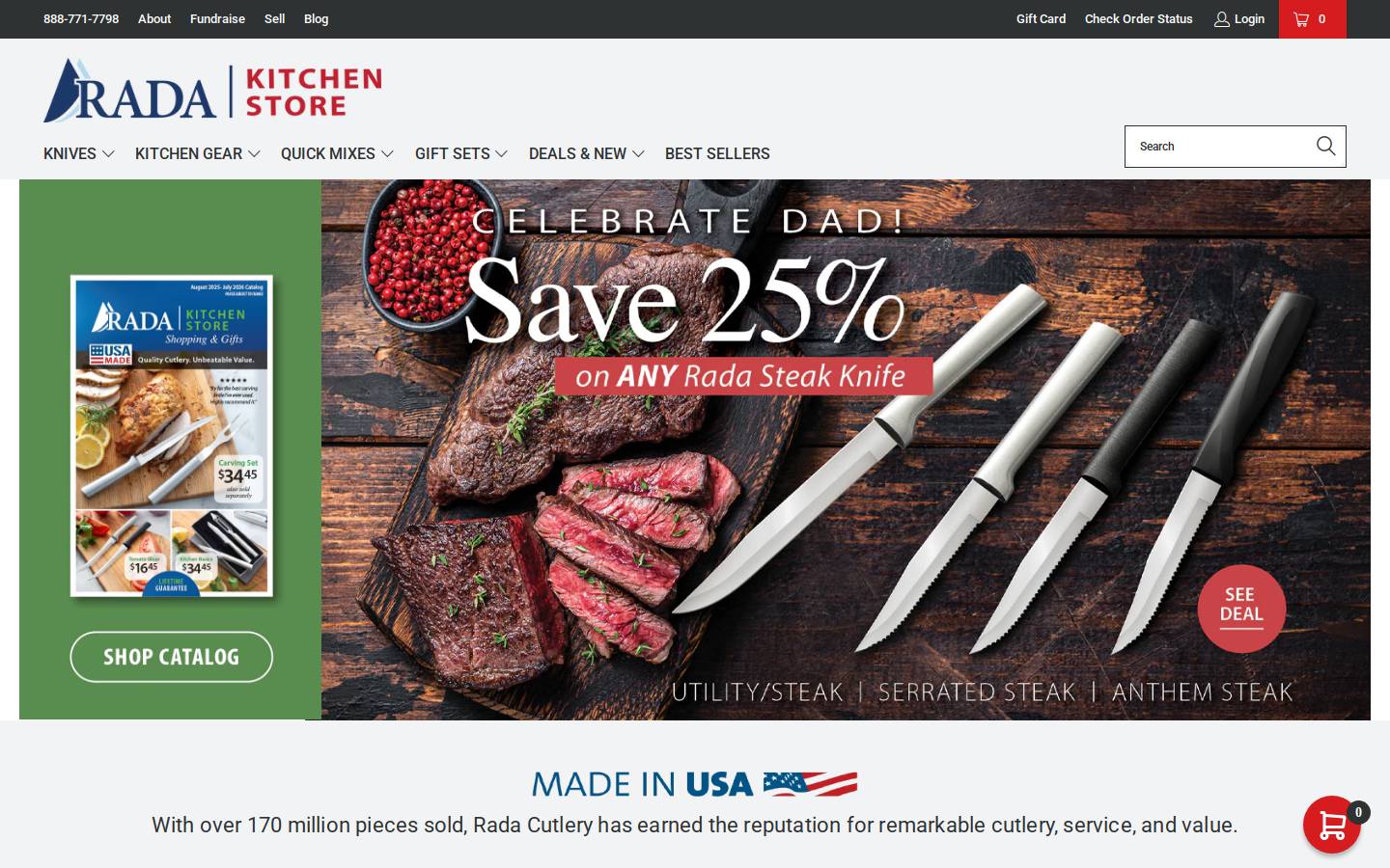 radakitchenstore.com homepage screenshot