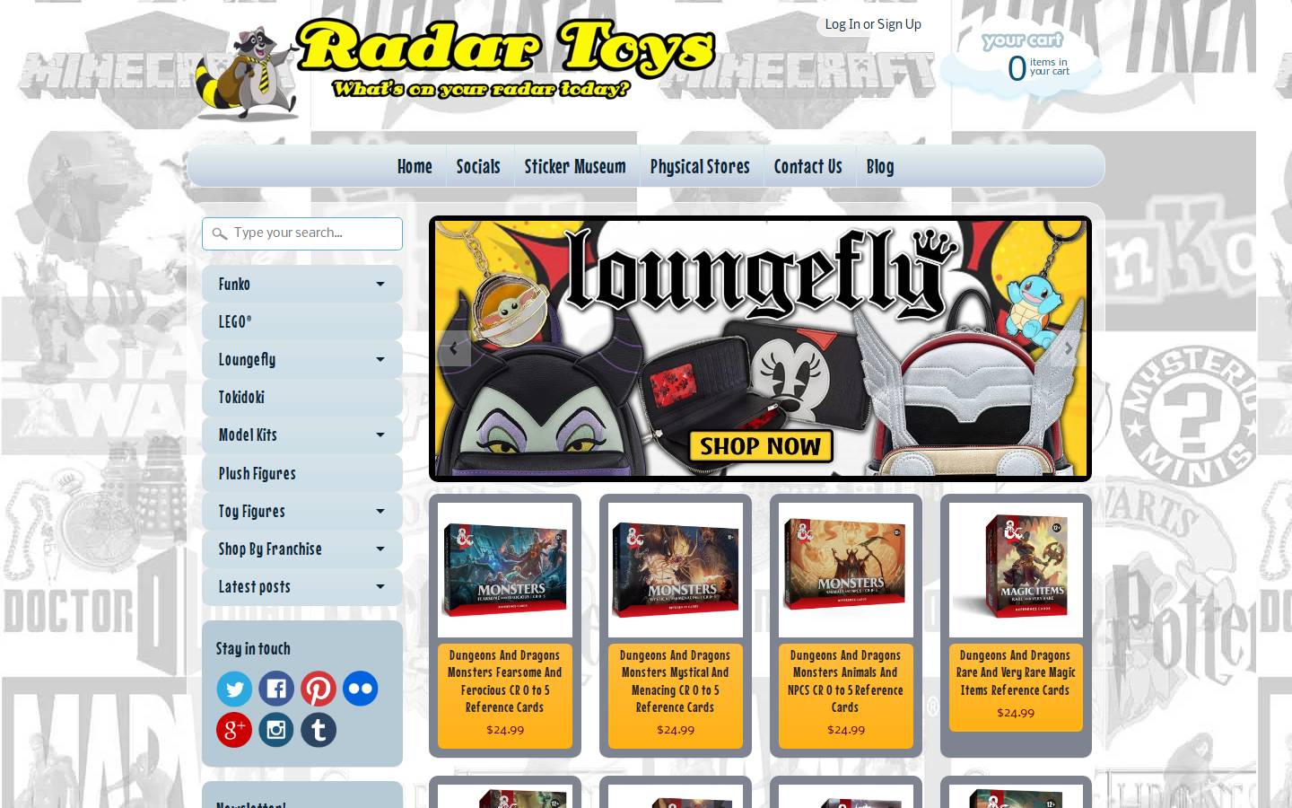 Radartoys homepage screenshot