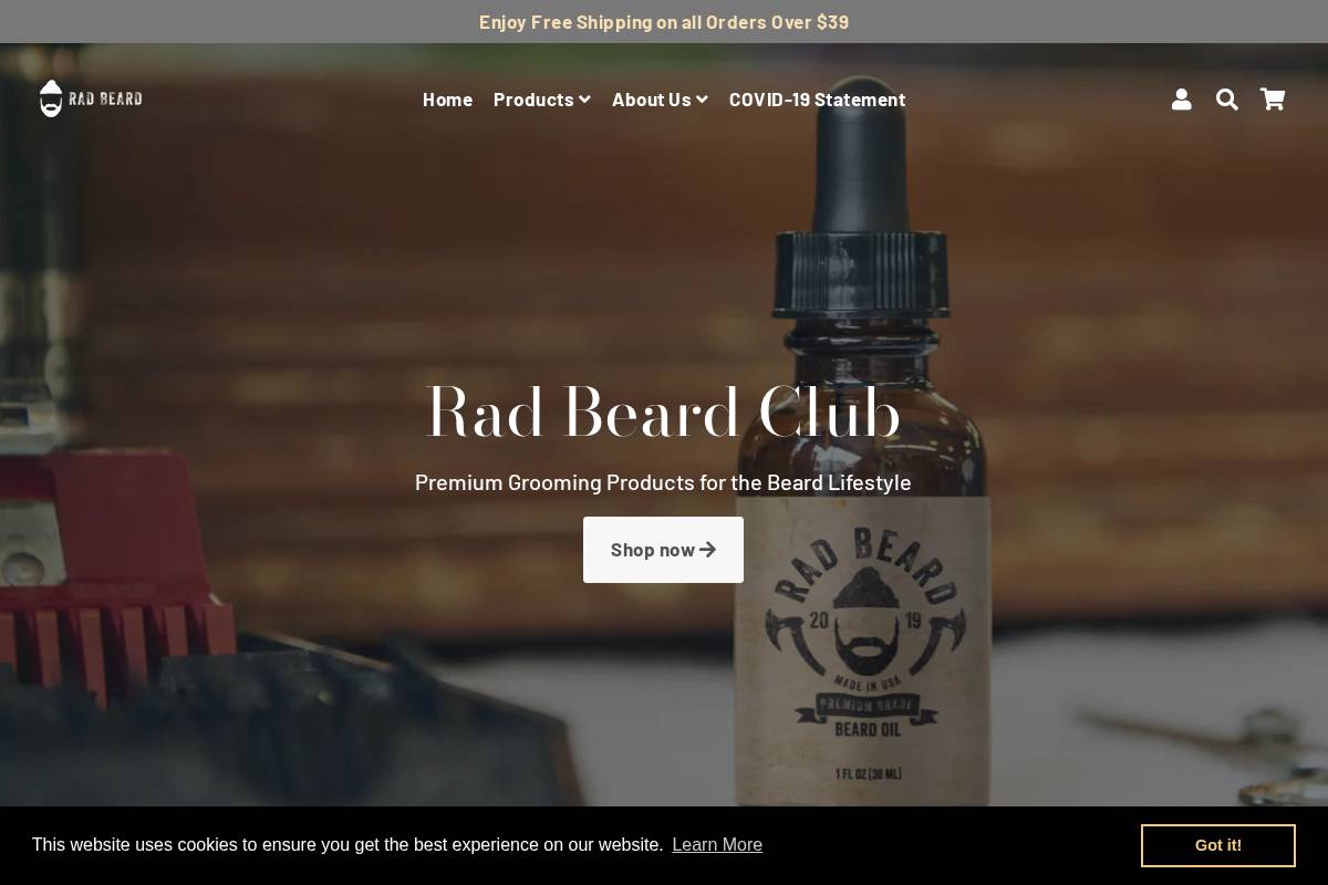 radbeard.com homepage screenshot