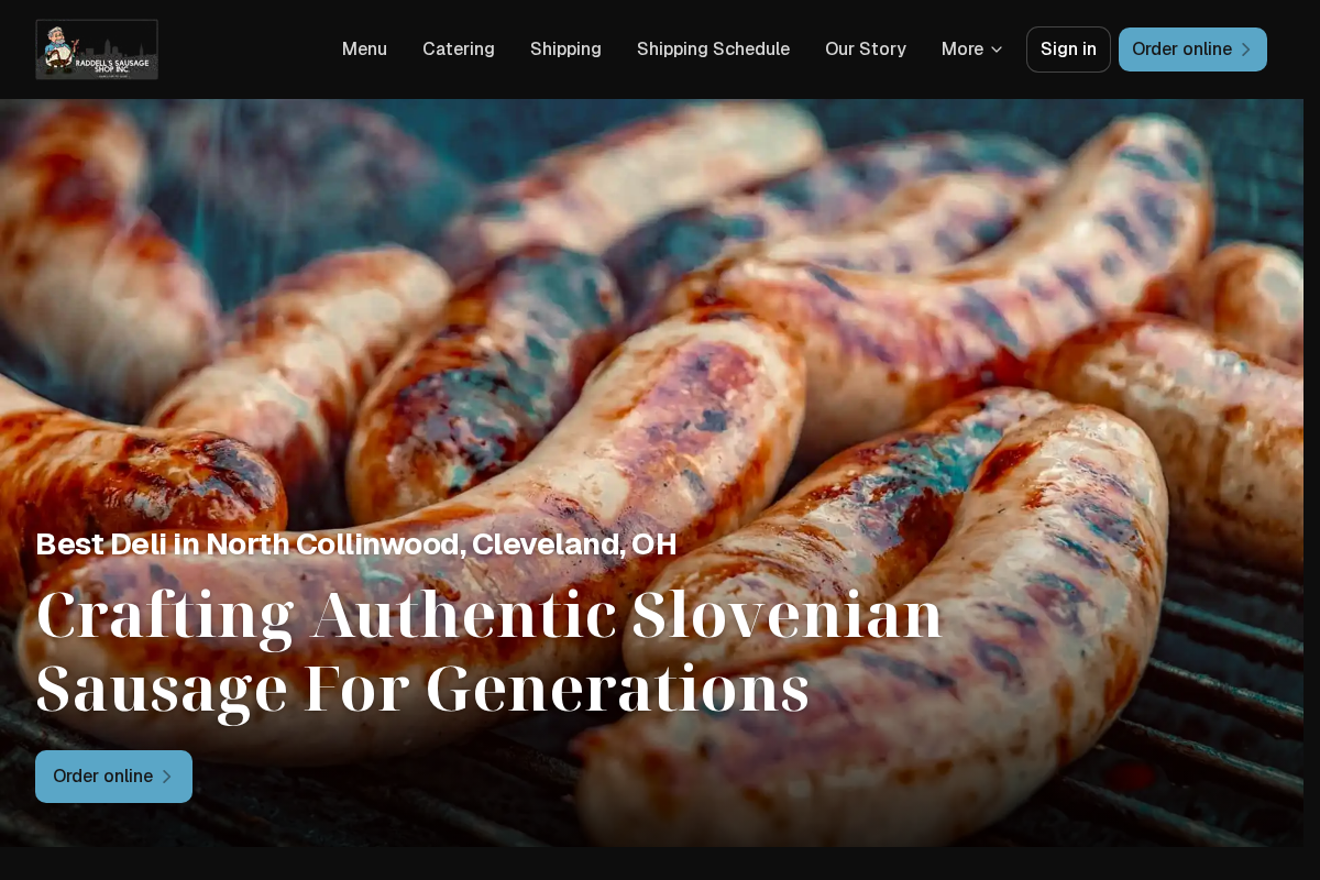 raddellssausage.com homepage screenshot