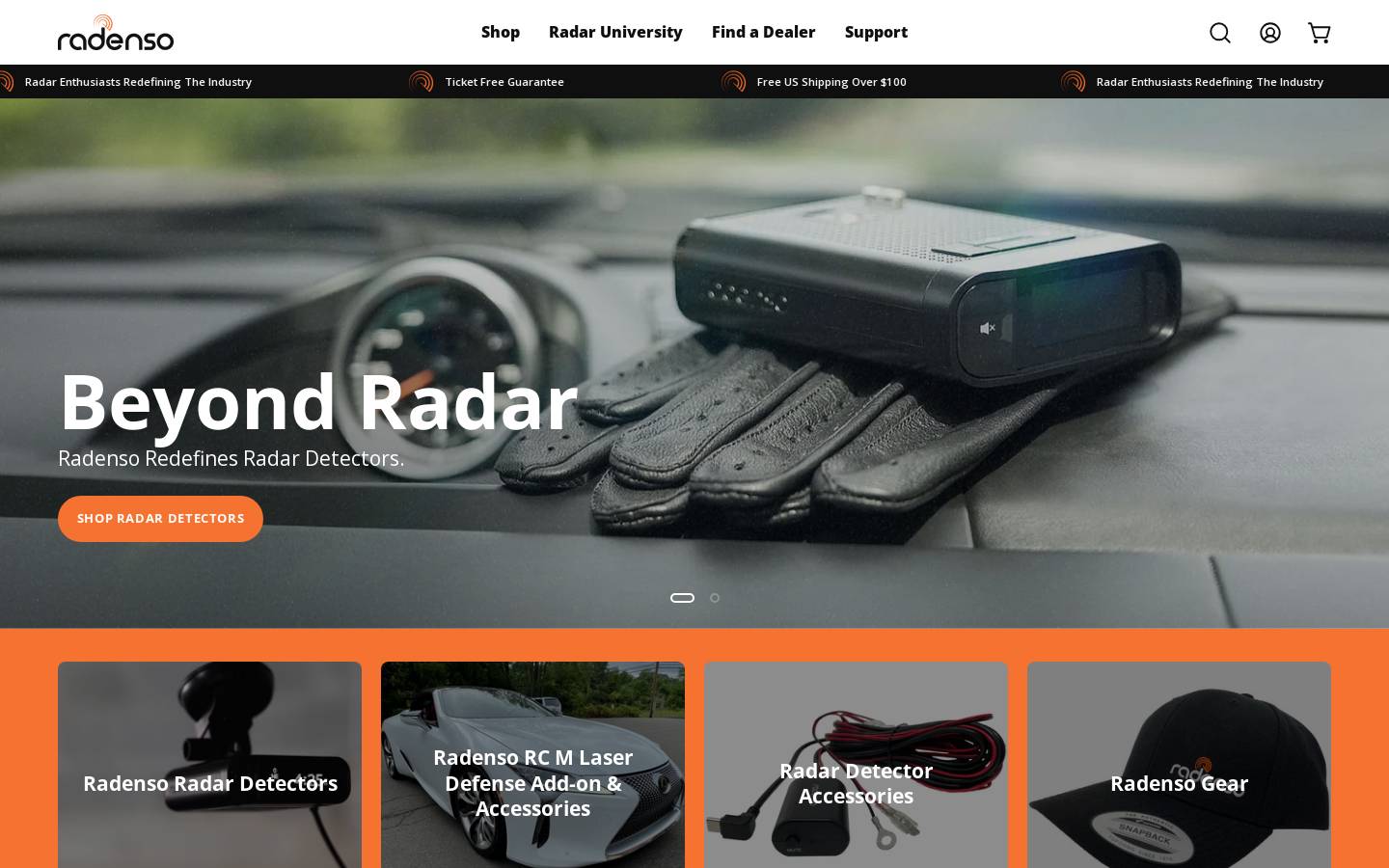 radenso.com homepage screenshot