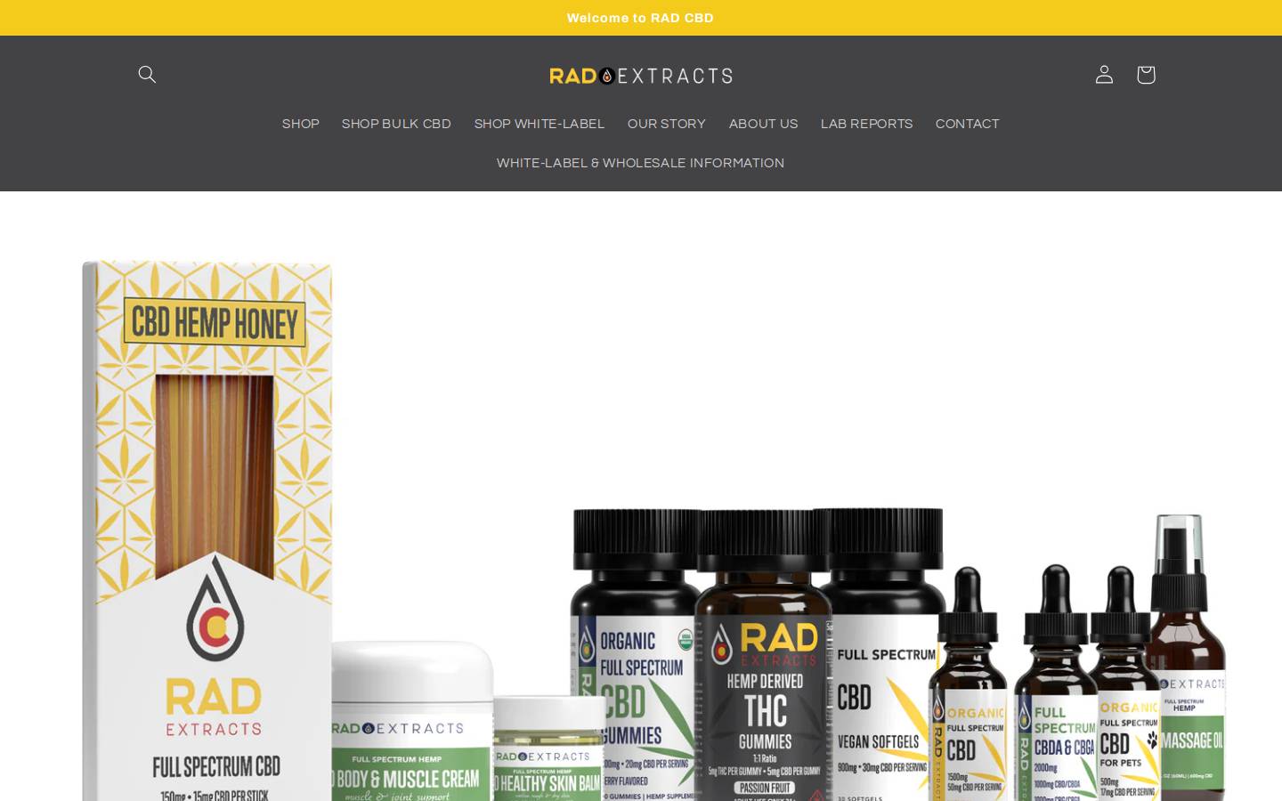 radextractscbd.com homepage screenshot