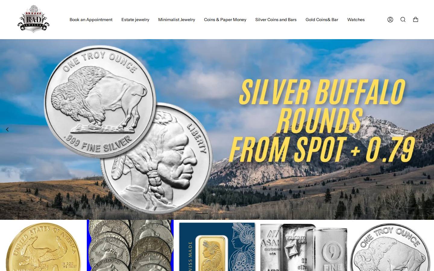 radfinejewelry.com homepage screenshot