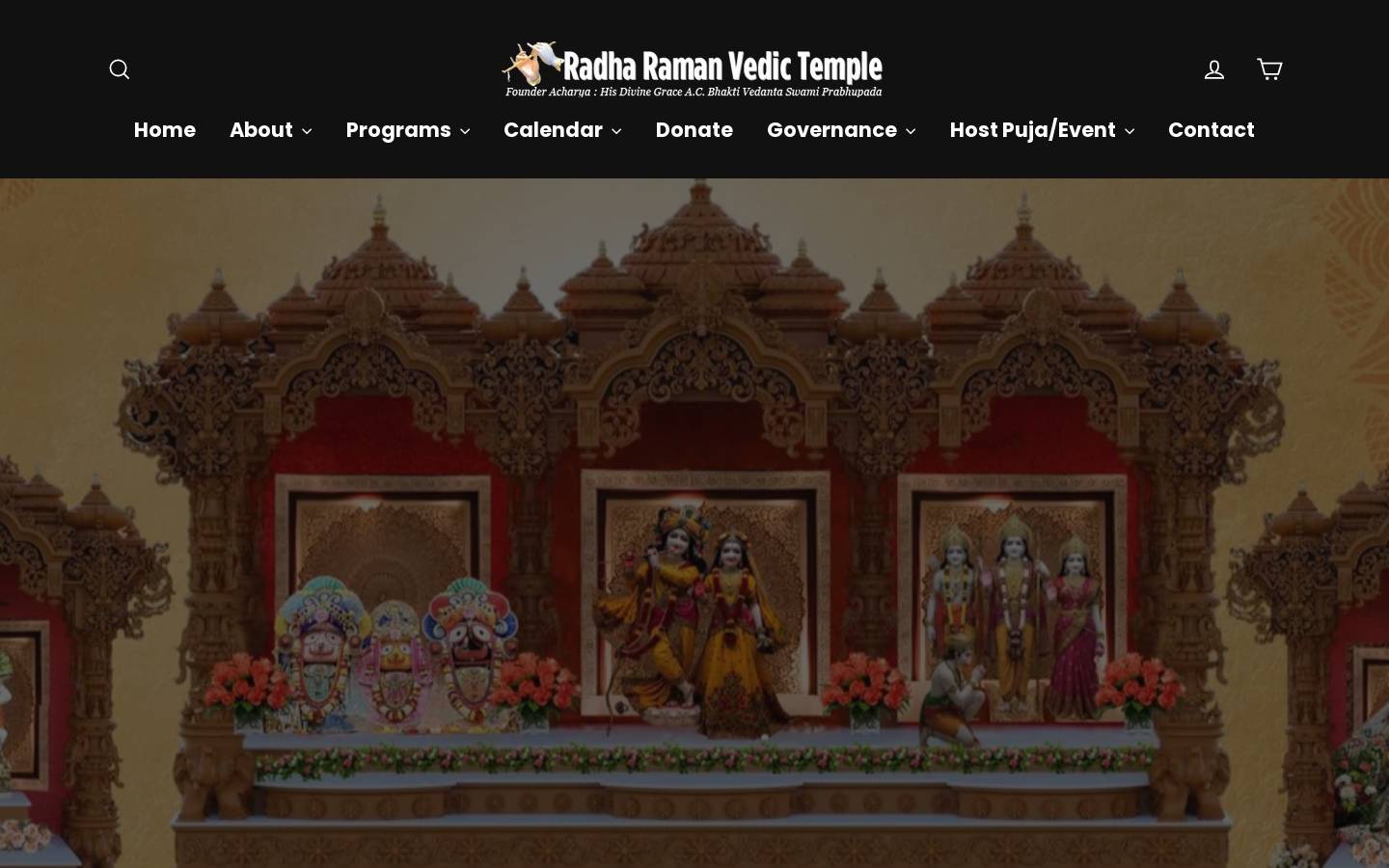 radharamantemple.com homepage screenshot