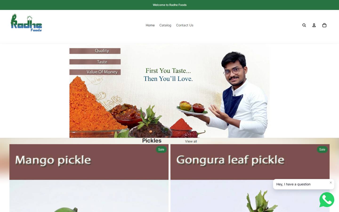 radhefoods.shop homepage screenshot